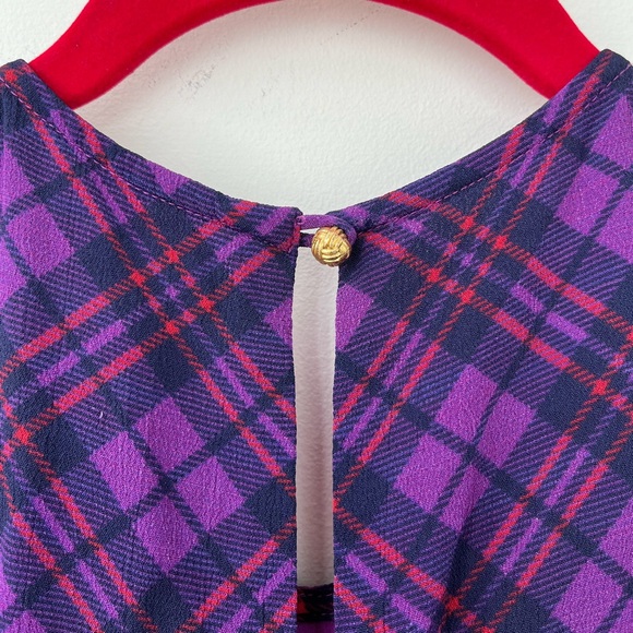 Rahi Plaid Cher Dress in Purple Green Size XS - Picture 6 of 11